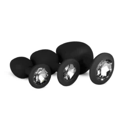 Easytoys Anal Collection Set Butt Plug In Silicone Con Diamante - Nero