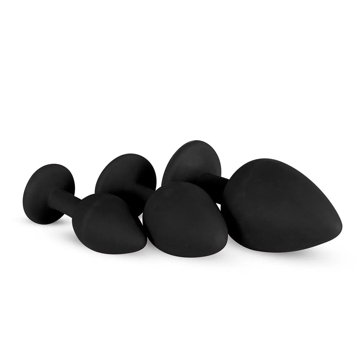 Easytoys Anal Collection Set Butt Plug In Silicone Con Diamante - Nero 2 Easytoys Anal Collection Set Butt Plug In Silicone Con Diamante - Nero - immagine 2
