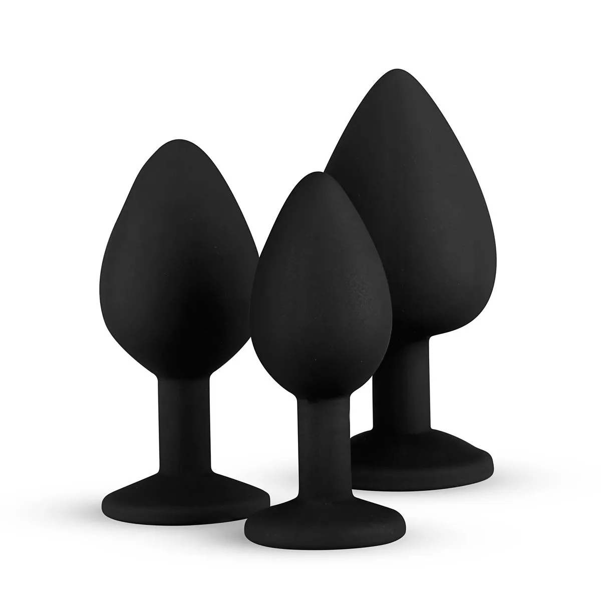 Easytoys Anal Collection Set Butt Plug In Silicone Con Diamante - Nero 4 Easytoys Anal Collection Set Butt Plug In Silicone Con Diamante - Nero - immagine 4