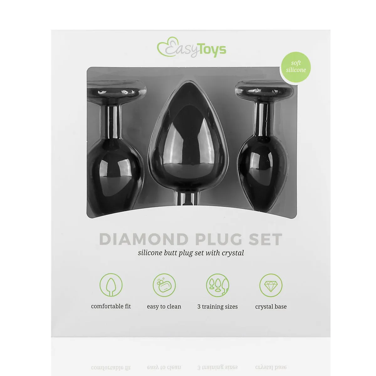 Easytoys Anal Collection Set Butt Plug In Silicone Con Diamante - Nero 6 Easytoys Anal Collection Set Butt Plug In Silicone Con Diamante - Nero - immagine 6