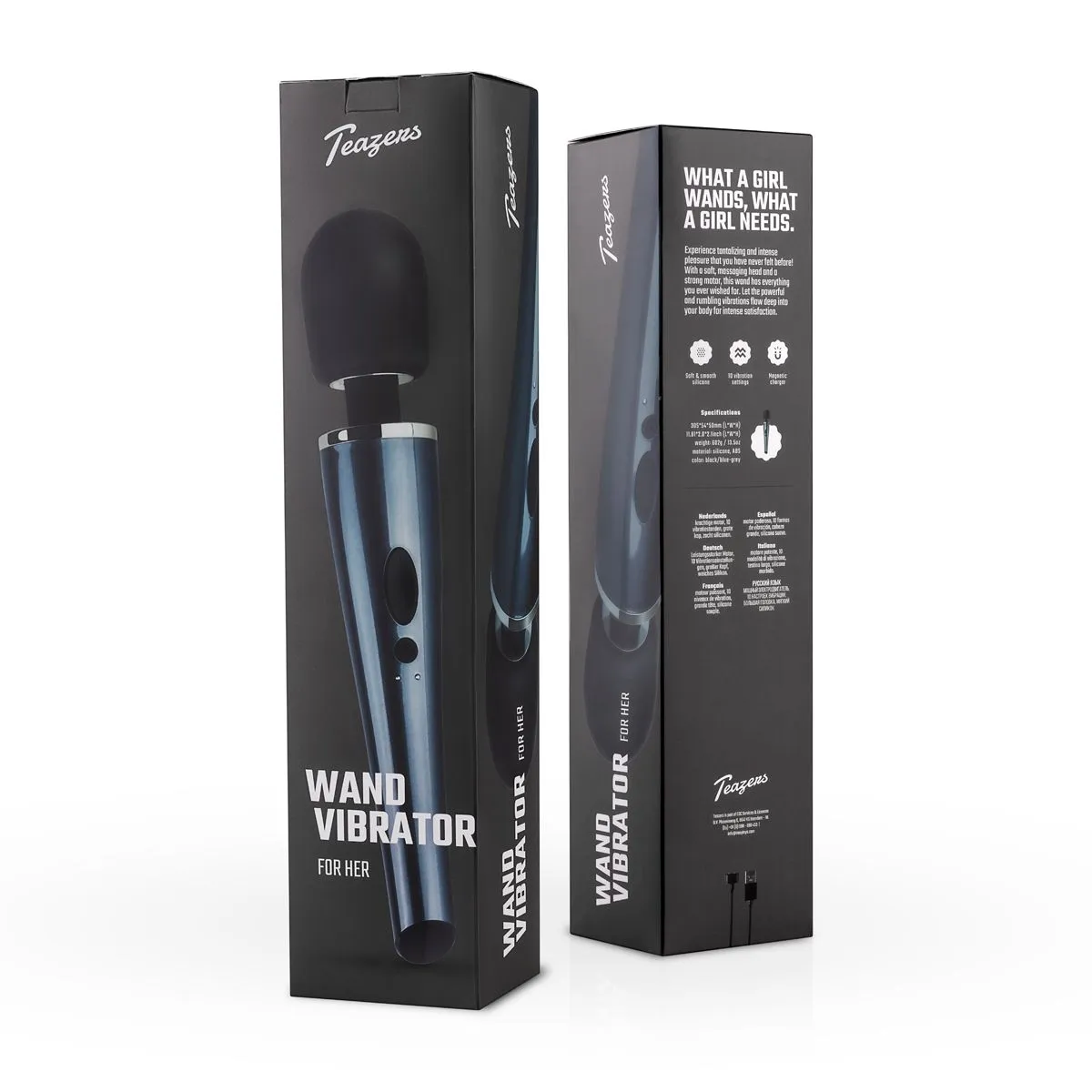 Teazers Vibratore Wand Black Lightning 8 Teazers Vibratore Wand Black Lightning - immagine 8